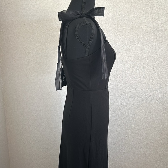 NWT Lulu’s Beloved Elegance Black Tie-Strap Mermaid Maxi Dress Size Small - Picture 10 of 13